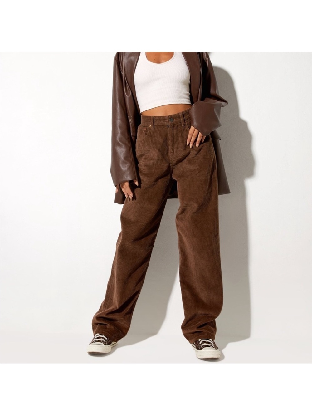 Chocolate Corduroy High Rise Parallel Pants